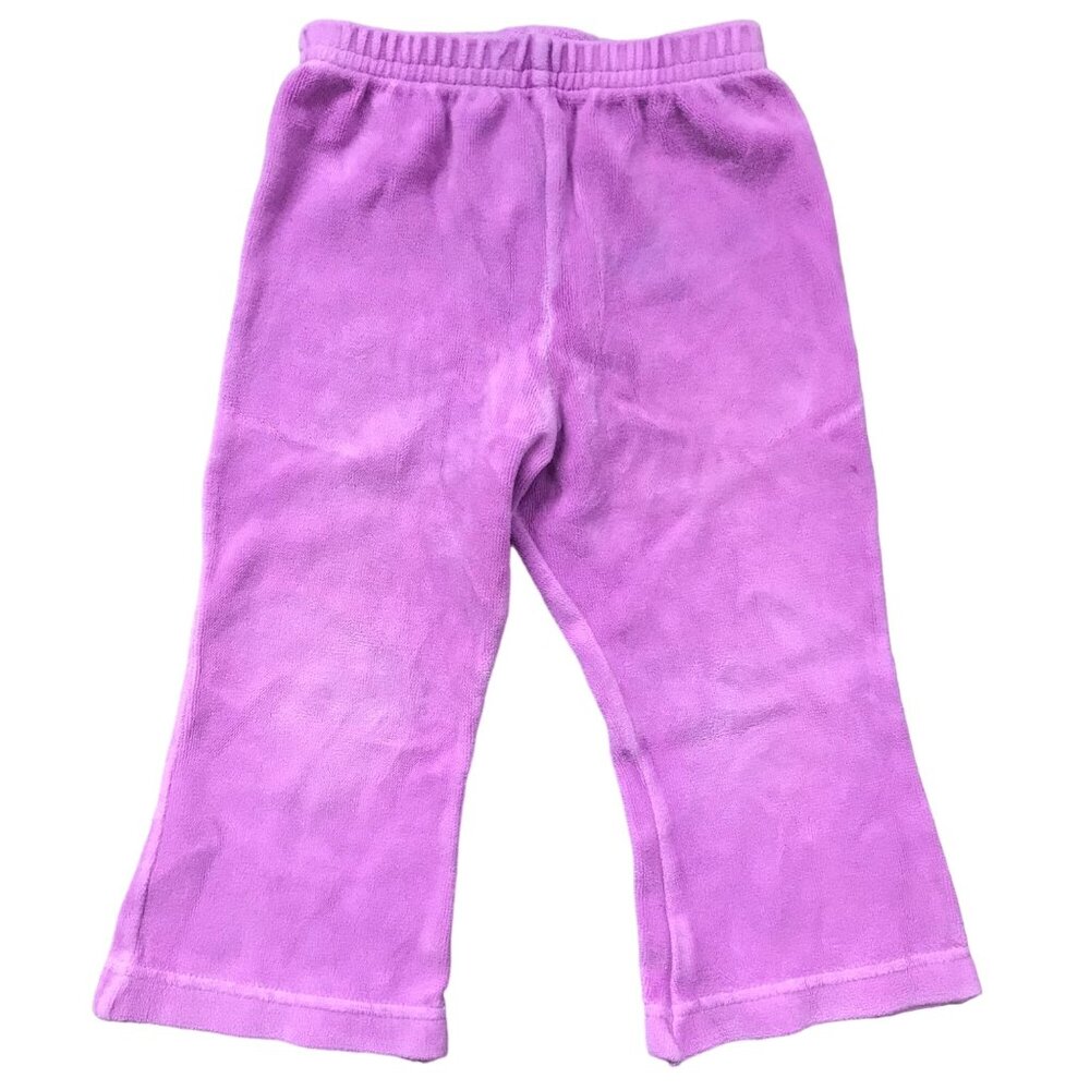 Flapdoodles Purple Velour Pants Baby Girls 12M Cotton Blend Elastic Waist USA‎